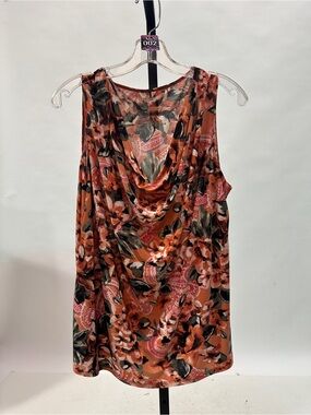 Laura Ashley Rust Floral Cowl Neck Camisole ❤️2
